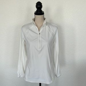 Lululemon white half zip up long sleeve jacket top size 10